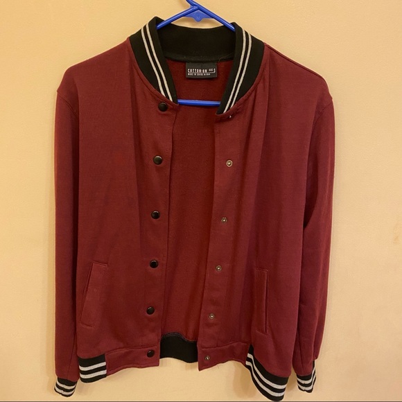 Cotton On Jackets & Blazers - NWOT Cotton On Varsity Maroon/Burgundy jacket Small